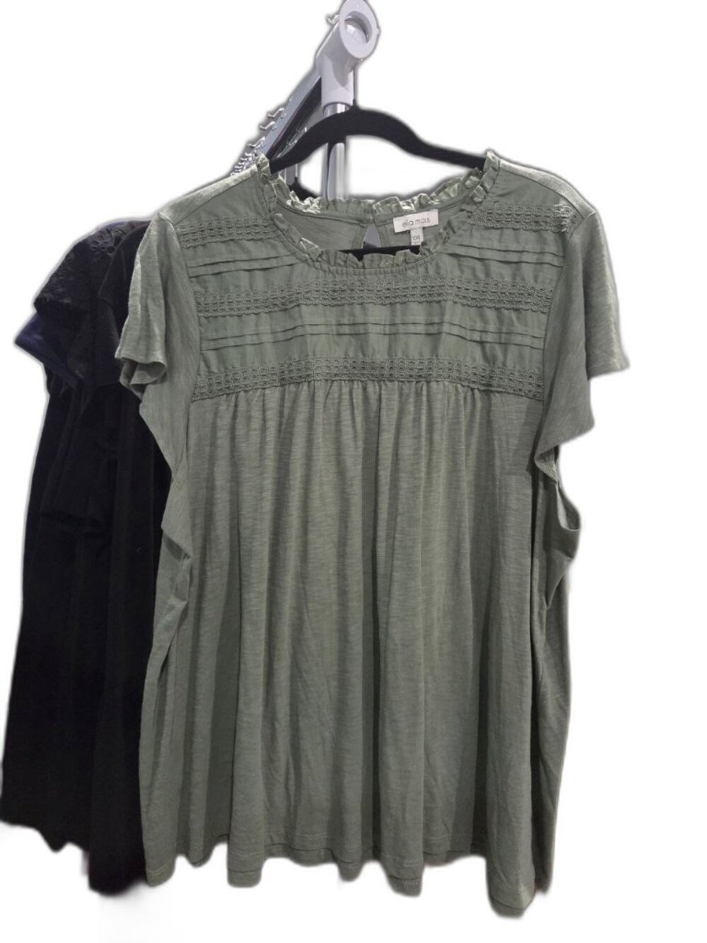 Ella Moss Sage Green Lace Detail Babydoll Top 2XL NWOT